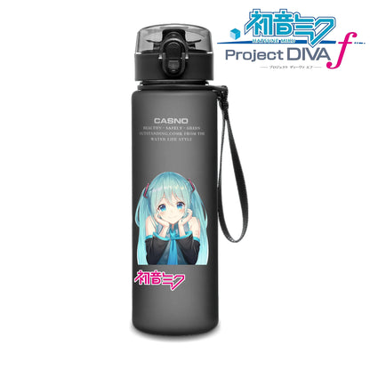 Hot selling Miniso Hatsune Miku cartoon anime large capacity portable plastic sports water bottle cute water bottle beautiful