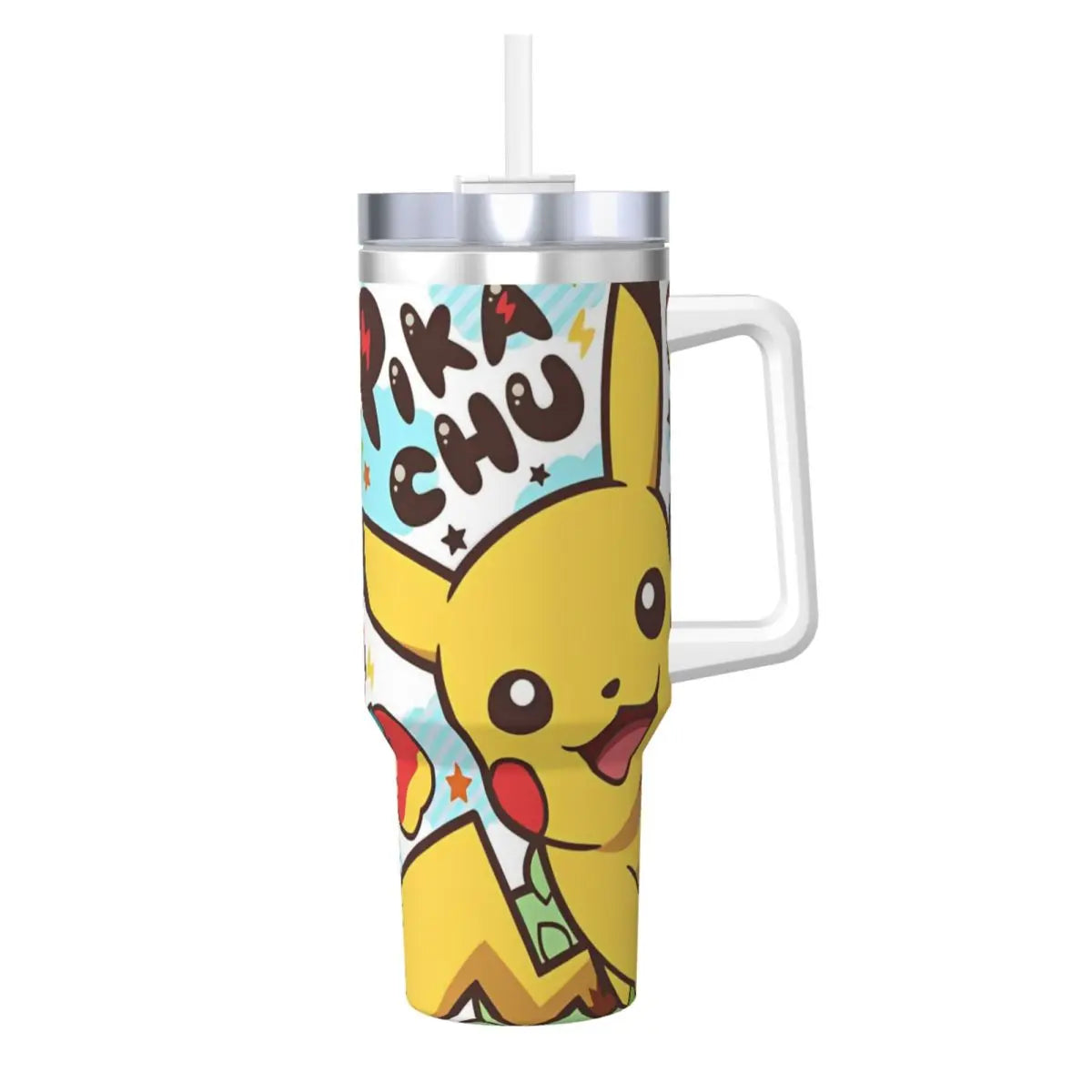 Pokémon Stainless Steel Tumbler | Insulated Water Bottle | Anime Cartoon Print | Cold Drinks & Coffee | Customizable Travel Mug