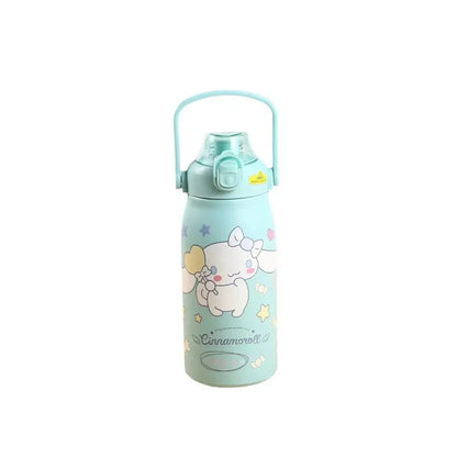 Sanrio Y2K Kuromi 1200ml thermos water bottle, back to school edition.