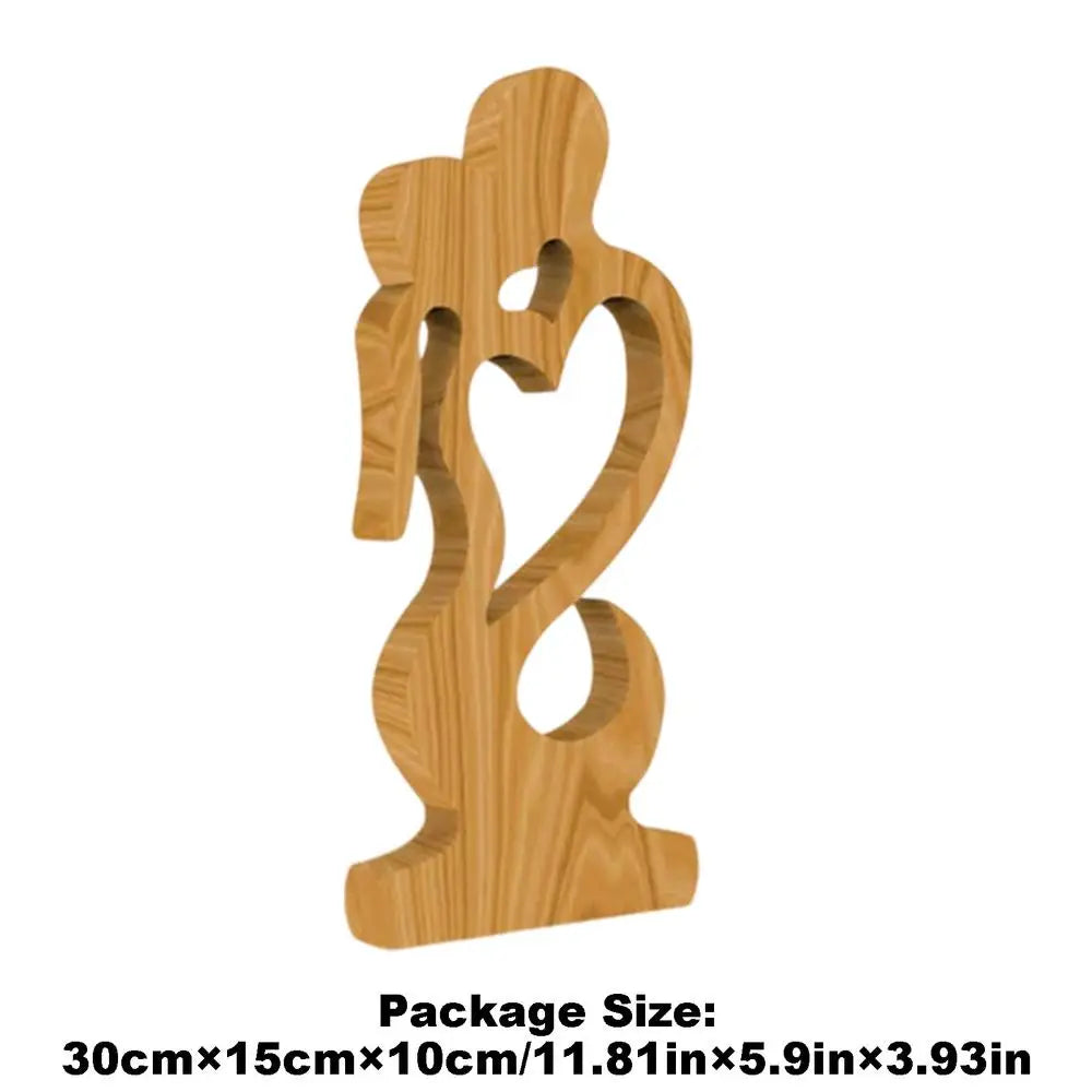 Valentine's Day gift idea: Unique wooden statue of a couple in love.