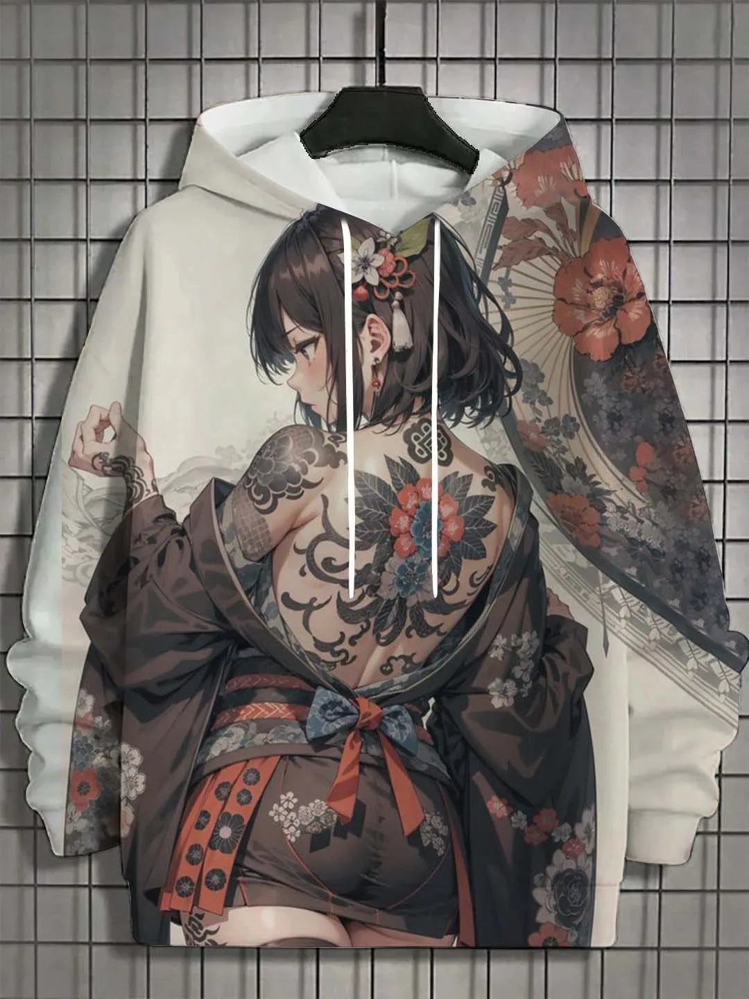 Men's 3D Printed Hoodie Bad Girl Tattoo Design