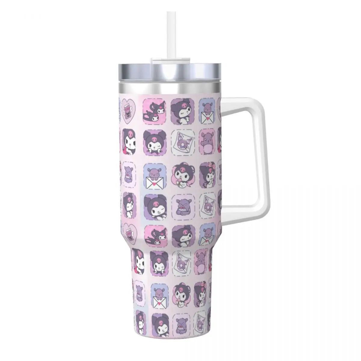 MINISO Kuromi Stainless Steel Tumbler | Sanrio Anime Insulated Travel Mug | Hot & Cold Drinks