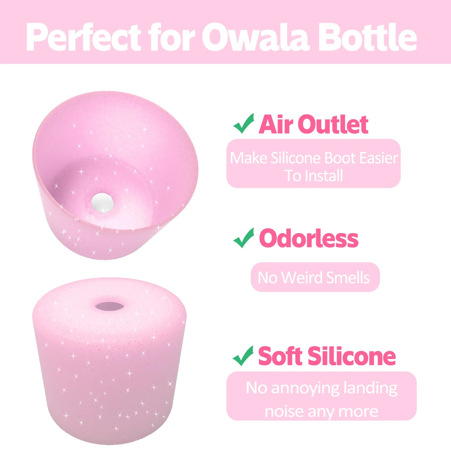 Owala Tumbler Accessories: Silicone Water Bottle Boot Compatible with Owala 24oz, 32oz, and 40oz FreeSip, Twist, and Flip Bottles - Anti-Slip Bottom Protector Sleeve (2-Pack)