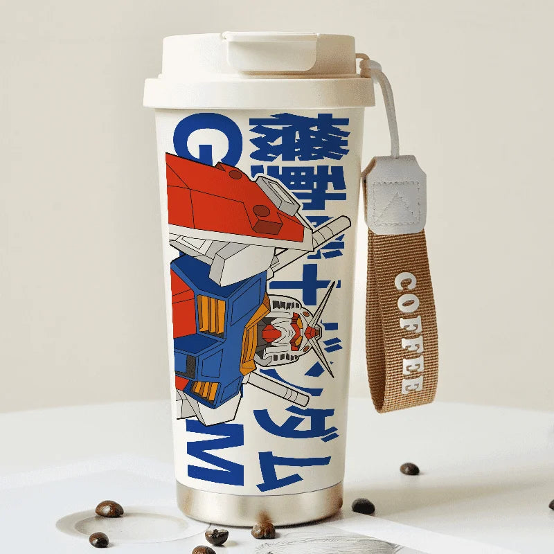 Mobile Suit Gundam Thermos Cup Student Personalized Trendy Water Cup Anime Childlike Stainless Steel Coffee Cup Christmas Gift