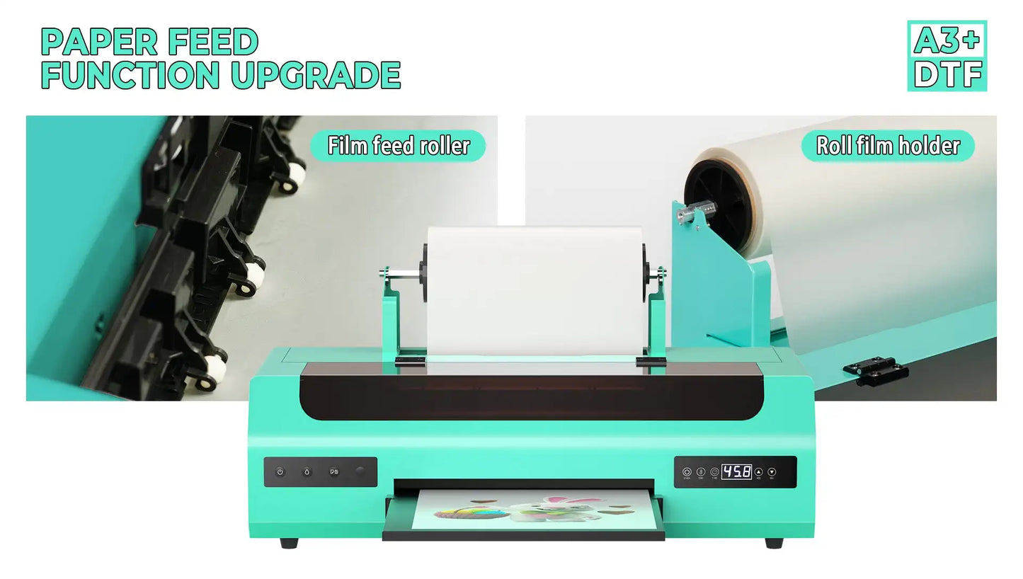 Procolored L1800 DTF Printer - Cyan Ink Cartridge: Close-up of cyan ink cartridge for vibrant DTF prints on dark fabrics.