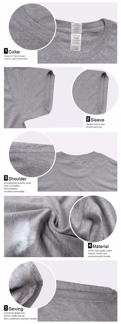 Detail shot of the Eddie Munson T-Shirt neckline and tag, indicating fabric and care instructions.