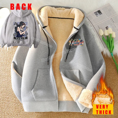 Luffy Hoodie, Hood Detail: Drawstring hood with fleece lining, One Piece logo tag.