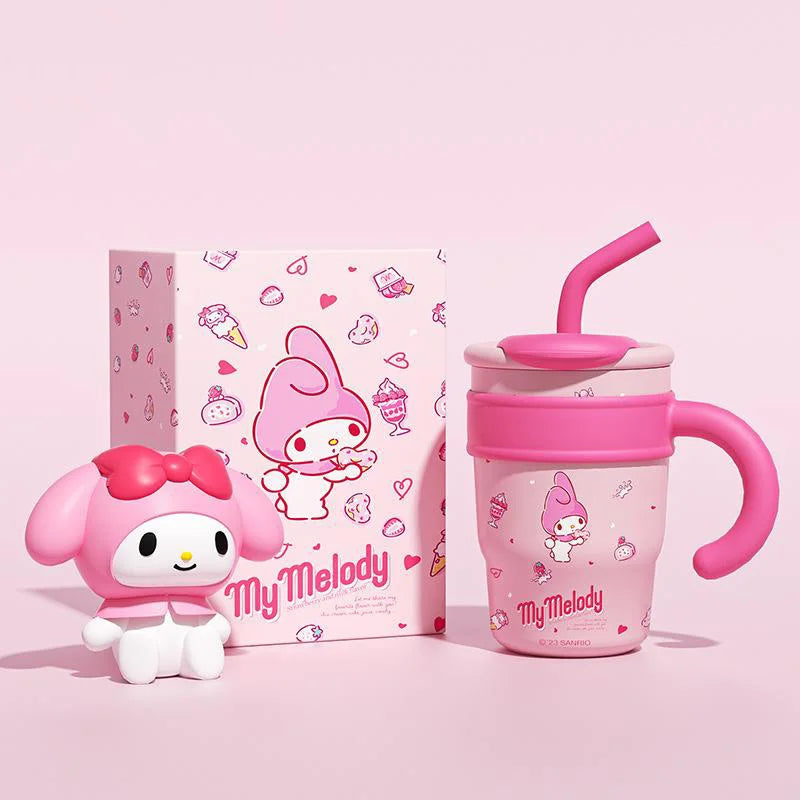 Sanrio Water Bottle 1200ml, Cute Hello Kitty Kuromi Cinnamoroll Melody Stainless Steel Insulated Tumbler with Straw, Gift Idea, Stanley Tumbler Style