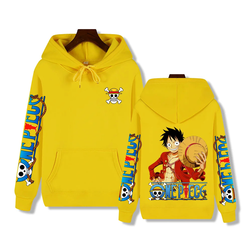 Luffy Graphic Hoodie: Back of hoodie display.