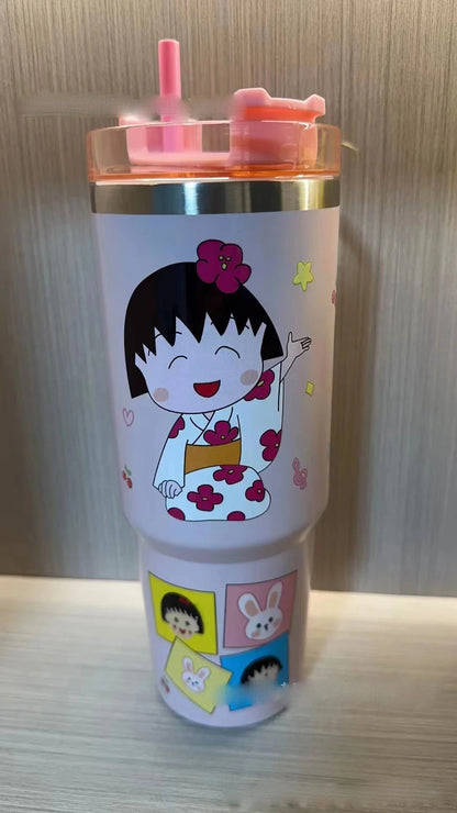 MINISO Sanrio Kuromi thermos, authentic, compact, fits car cup holders, perfect gift for fans 14+.