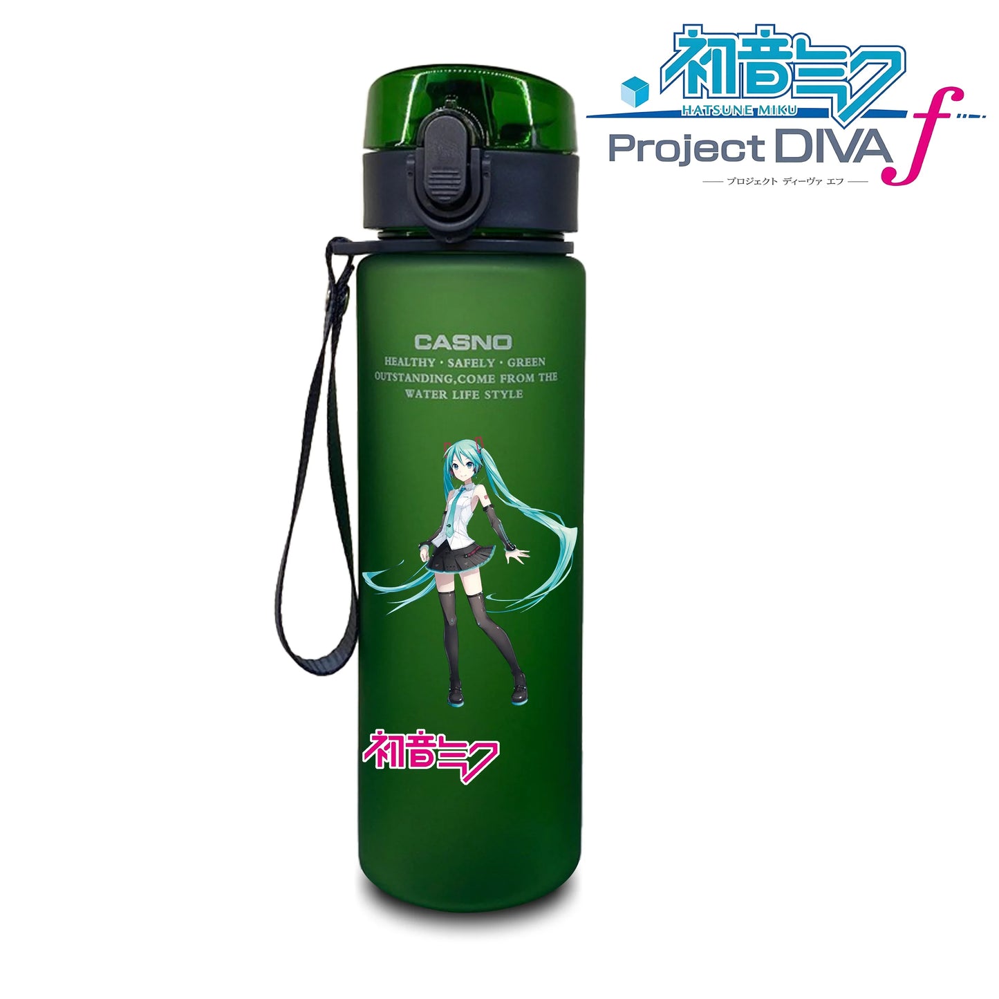 Miniso Water Bottle, Detail of Hatsune Miku Anime Artwork