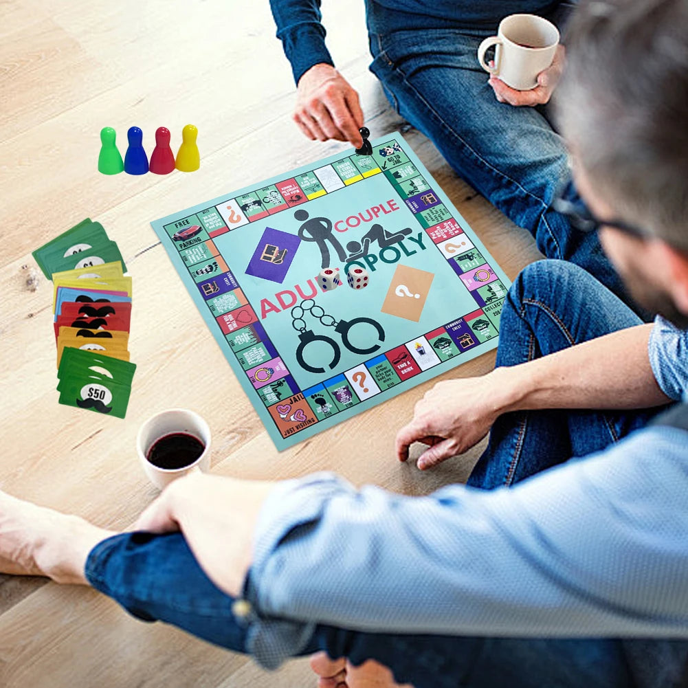 Hands holding heart-shaped game pieces, Valentine's Day board game