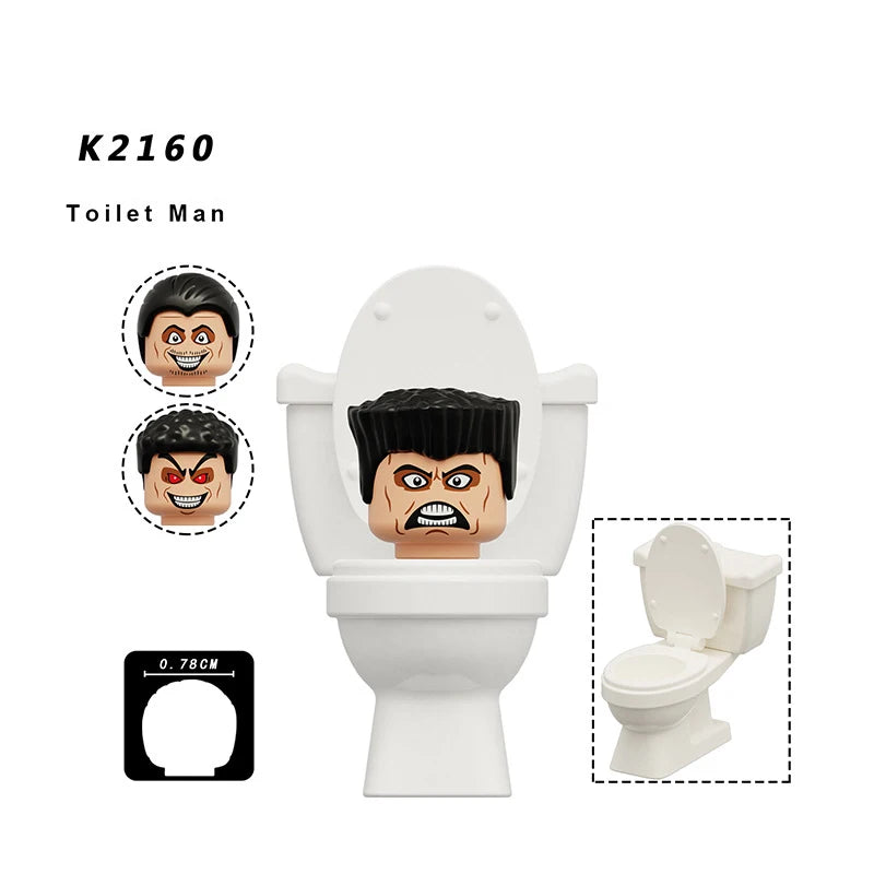 Skibidi Toilet Speaker Man Mini Building Block Figure - Black