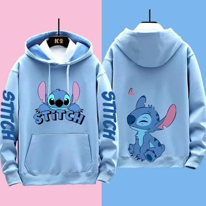 Miniso Disney Stitch 3D print oversized hooded sweatshirt for men and women, autumn/winter 2024 collection