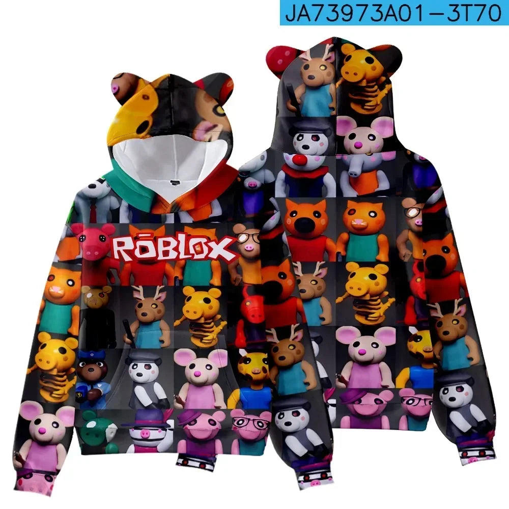 Kids Roblox Cat Ear Sweatshirt - Side View, Winter 2024 Collection