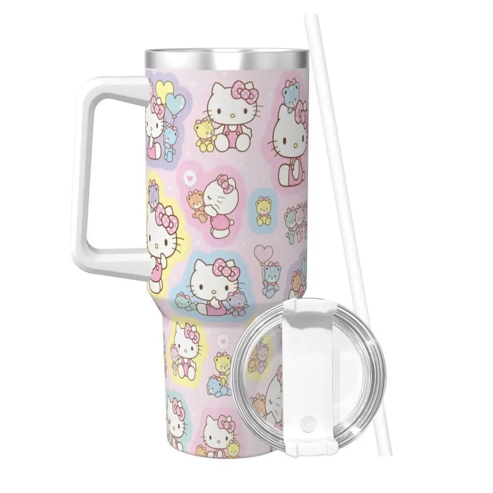 Hello Kitty Driving Stainless Steel Tumbler, Lid and Straw Included