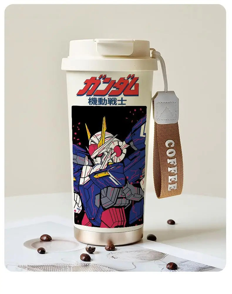 Mobile Suit Gundam Thermos Cup Student Personalized Trendy Water Cup Anime Childlike Stainless Steel Coffee Cup Christmas Gift