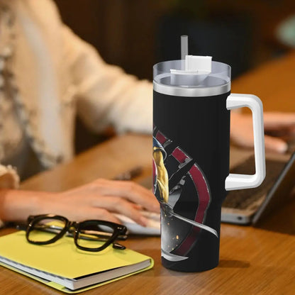 Deadpool & Wolverine 40oz Tumbler:Leakproof Lid Prevents Spills, Ideal for On-the-Go. (Focuses on another key feature and usage scenario)