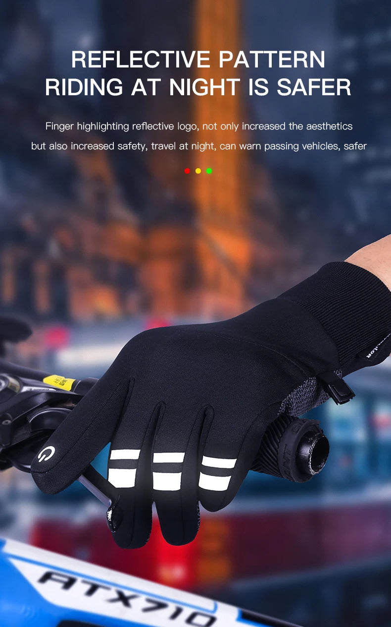 Kyncilor Winter Sport Gloves - Black, Full Finger with Palm Grip.