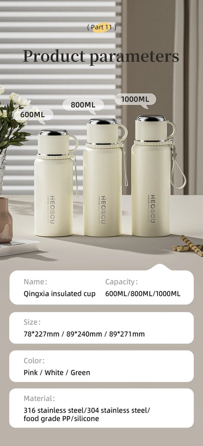 Stainless Steel nRMEi Thermal Bottle, 1000ml, with Temperature Display