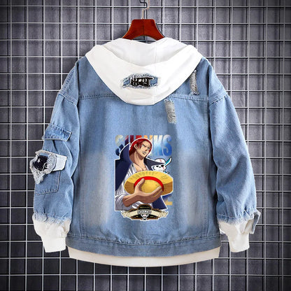 One Piece Denim Jacket Back View