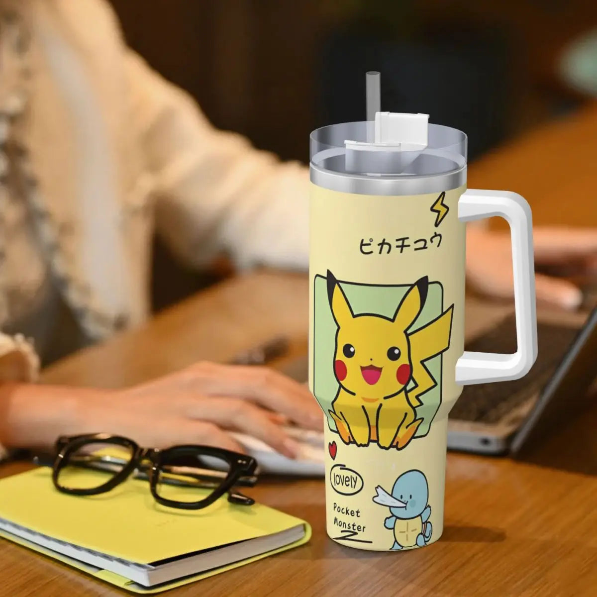 Gotta Catch 'Em All! Pokémon Tumbler featuring All-Star Lineup: This option uses the iconic Pokémon tagline to create excitement and suggests the tumbler showcases a variety of popular characters, enticing collectors.