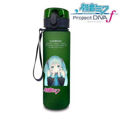 Hot selling Miniso Hatsune Miku cartoon anime large capacity portable plastic sports water bottle cute water bottle beautiful