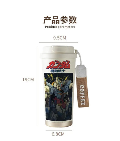 Mobile Suit Gundam Thermos Cup Student Personalized Trendy Water Cup Anime Childlike Stainless Steel Coffee Cup Christmas Gift