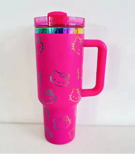 Hello Kitty 40oz Tumbler - Christmas 2024 Edition, Close-up of Handle