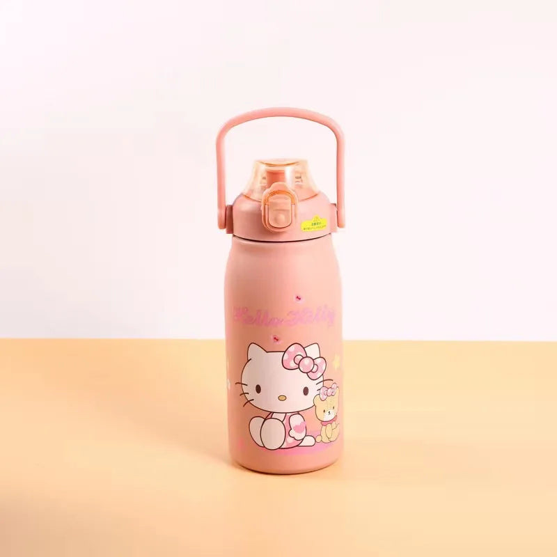 Cinnamoroll water bottle, MINISO Sanrio, 1200ml, blue, insulated, BPA-free.