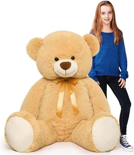 Tezituor 52-inch Giant Teddy Bear - Soft Light Brown Plush for Valentine's Day Gift