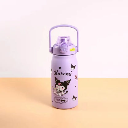 MINISO Sanrio thermos bottle, 1200ml, Hello Kitty design, pink, stainless steel.