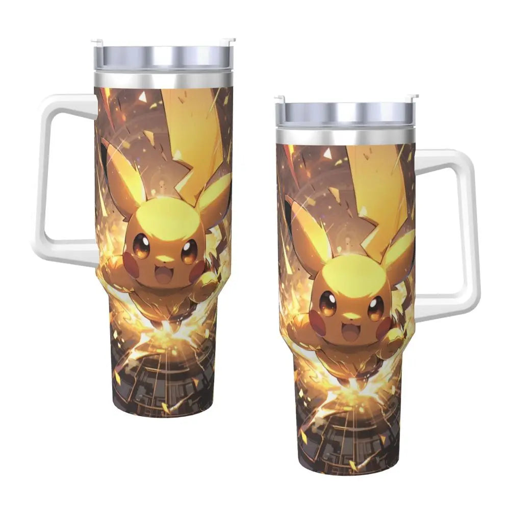 Pokémon Stainless Steel Tumbler | Insulated Water Bottle | Anime Cartoon Print | Cold Drinks & Coffee | Customizable Travel Mug