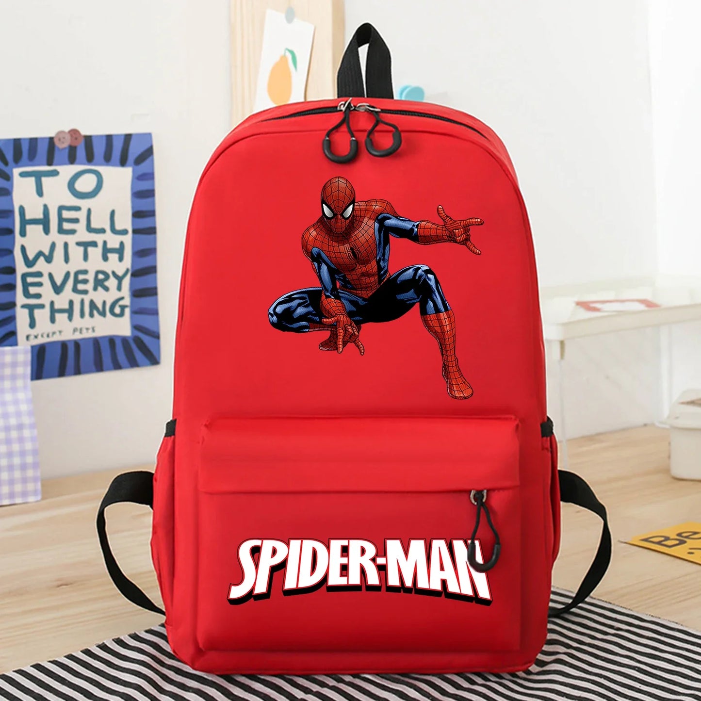 Marvels SpiderMans Backpack New Schoolbag Cute Cartoon Schoolbag Fashion Children Backpack Student Large-capacity Bag Kids Gift