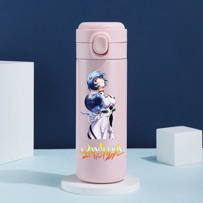 Anime EVA Ayanami Rei 420ML Thermos Water Bottle Anime Portable Children 304 Stainless Steel Cartoon Outdoor Sport Water Mug