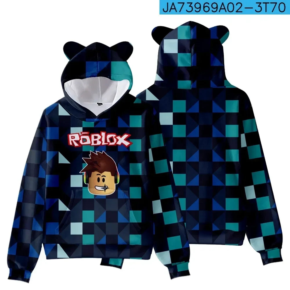 Roblox Cat Ear Hooded Sweatshirt - Close-up on Cat Ear Hood Detail