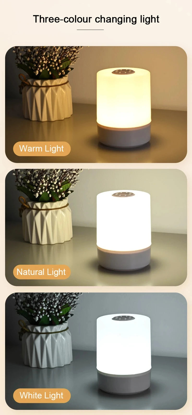 Touch lamp, Valentine's present, adjustable brightness, warm white.