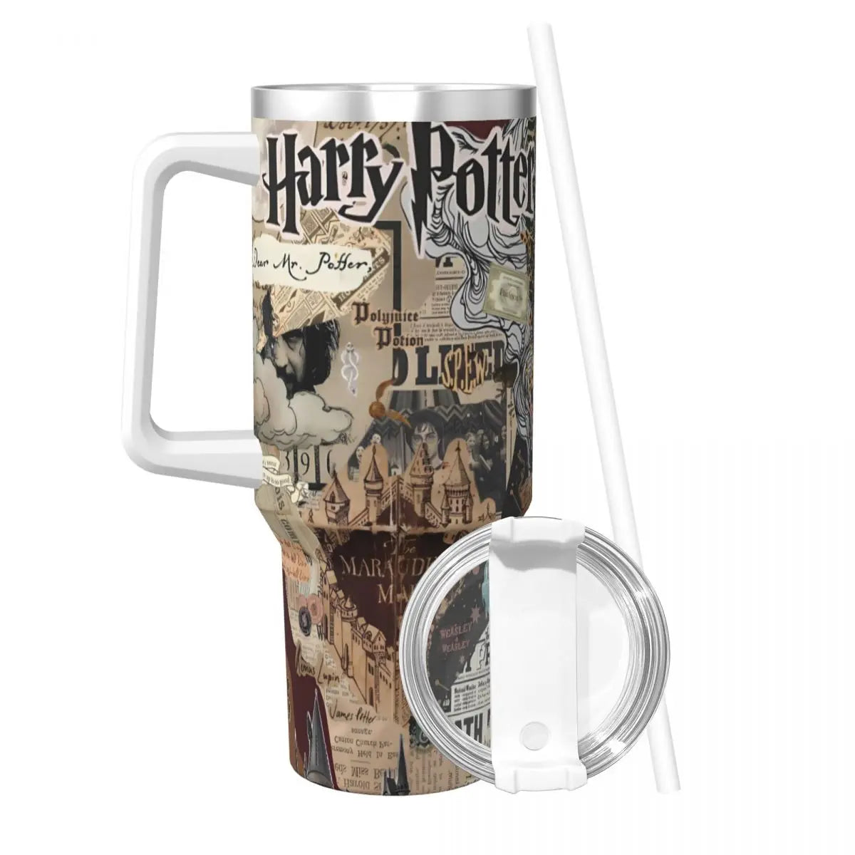 Here are 5 creative, meaningful, and unique ALT text variations for child product images of a personalized Harry Potter tumbler, building upon the parent product ALT text examples: