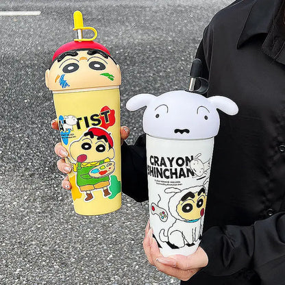 Crayon Shin-chan Stainless Steel Tumbler, Crayon Shin-chan Vacuum Insulated Cup,Crayon Shin-chanKawaii Water Bottle, Crayon Shin-chan Tumbler Gift Idea