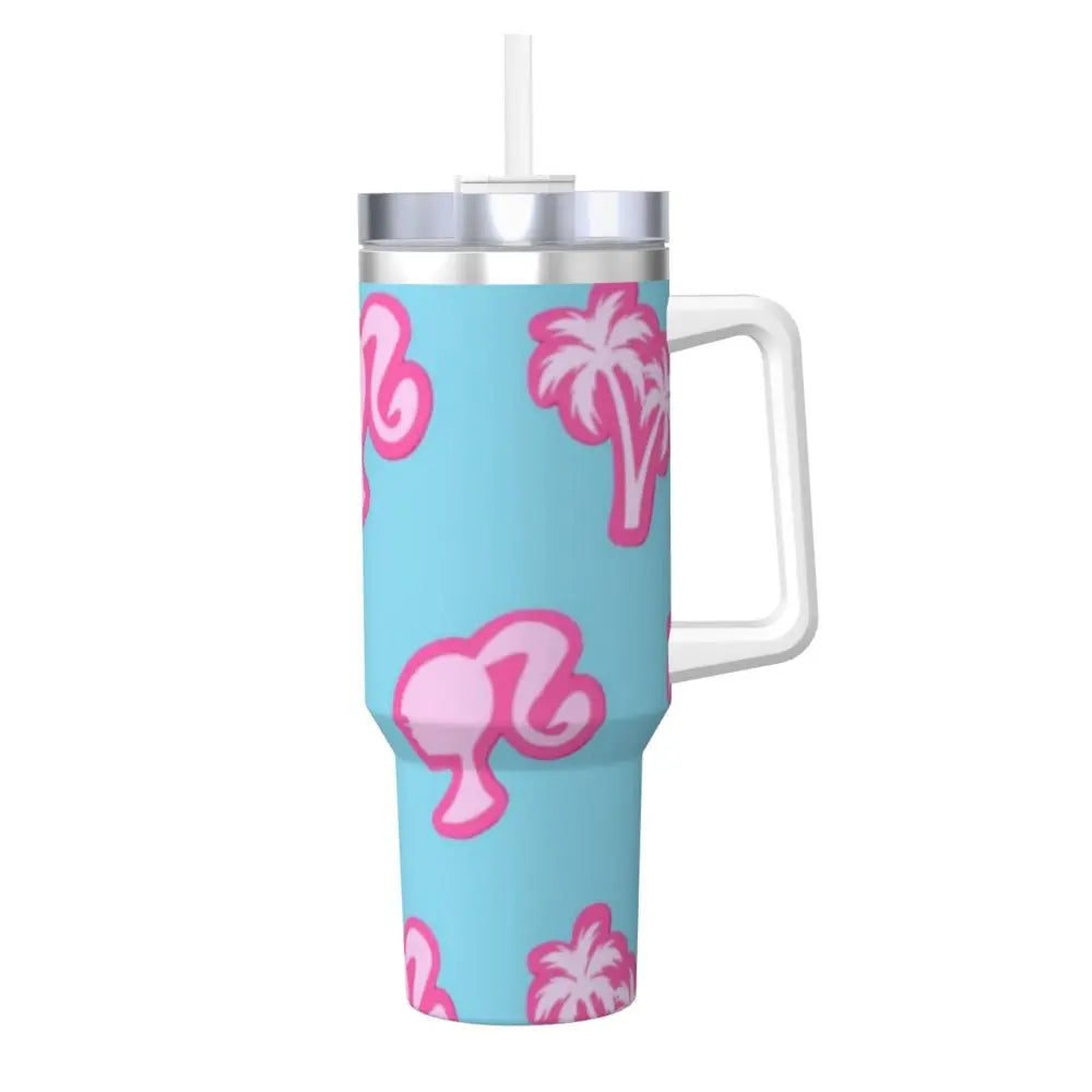 Barbie 40oz Tumbler, Pink, Handle & Straw