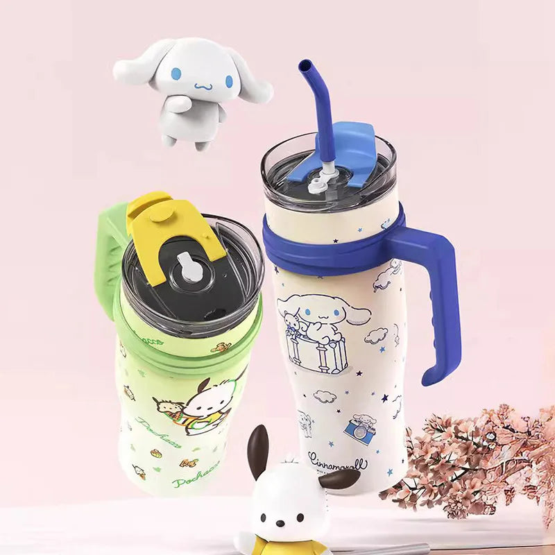 Hello Kitty Sanrio Water Bottle with Straw, Close-up