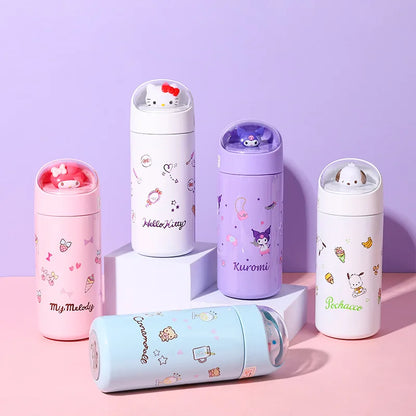 Sanrio Hello Kitty 350ml insulated thermos featuring a cute design of [Character Name - e.g., Cinnamoroll] against a colorful background.