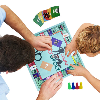 Romantic board game for couples, close-up of game board