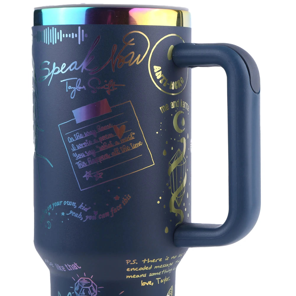 Shunmaii 40oz tumbler, black, leak-proof lid and straw