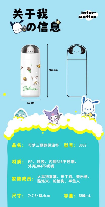 Sanrio Hello Kitty Thermos: [Character Name] print, 350ml, keeps drinks at temperature.