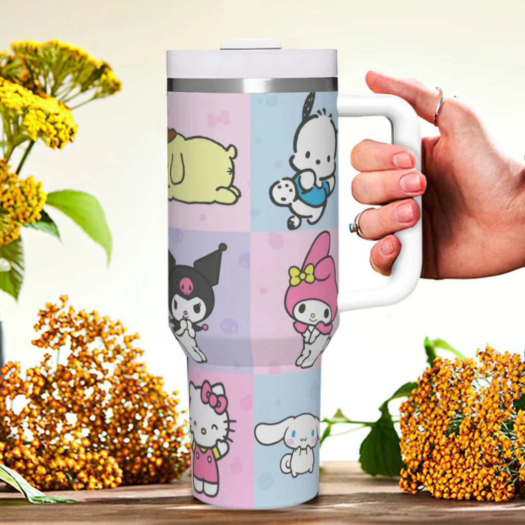 Kuromi 40oz Stainless Steel Tumbler, Straw Included, Sanrio