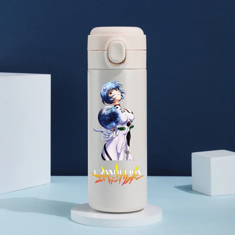 Anime EVA Ayanami Rei 420ML Thermos Water Bottle Anime Portable Children 304 Stainless Steel Cartoon Outdoor Sport Water Mug