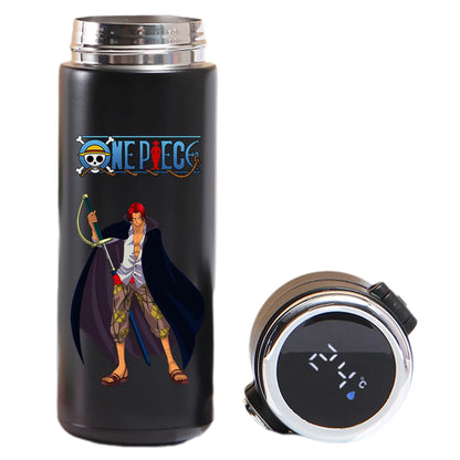 Thermos with Temperature Display - One Piece - Luffy, Uta, Yamato