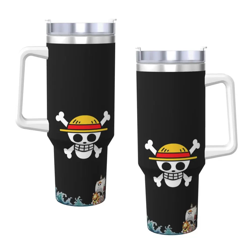 Stanley Tumbler Anime One Piece Inspired, Leakproof Stainless Steel Coffee Mug, Custom DIY Driving Car Mug - Owala Tumbler Alternative