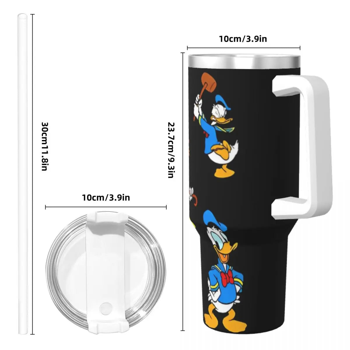 MINISO Donald Duck Tumbler -Double-Walled Insulation Closeup - This focuses on a functional benefit, attracting users interested in temperature retention.